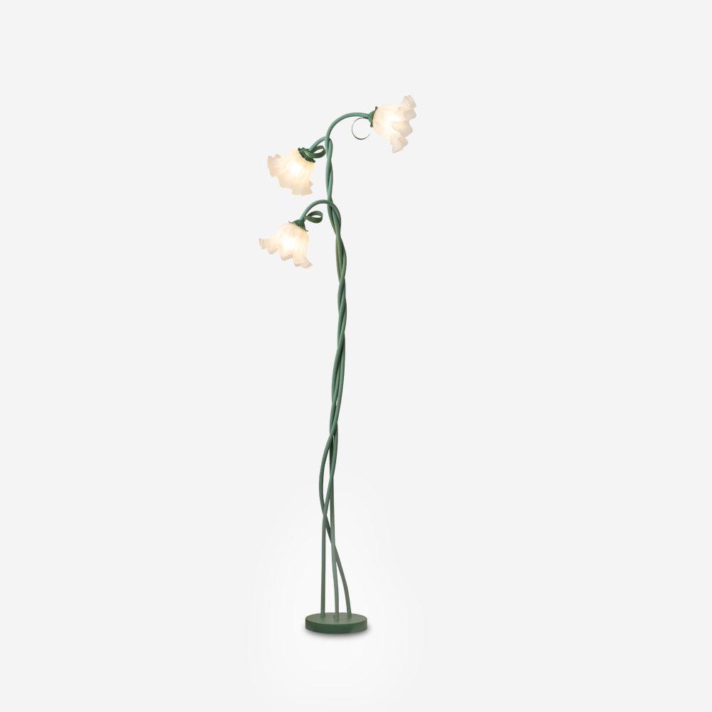 Calla Flower Floor Lamp Matte Green Floral Standing Light