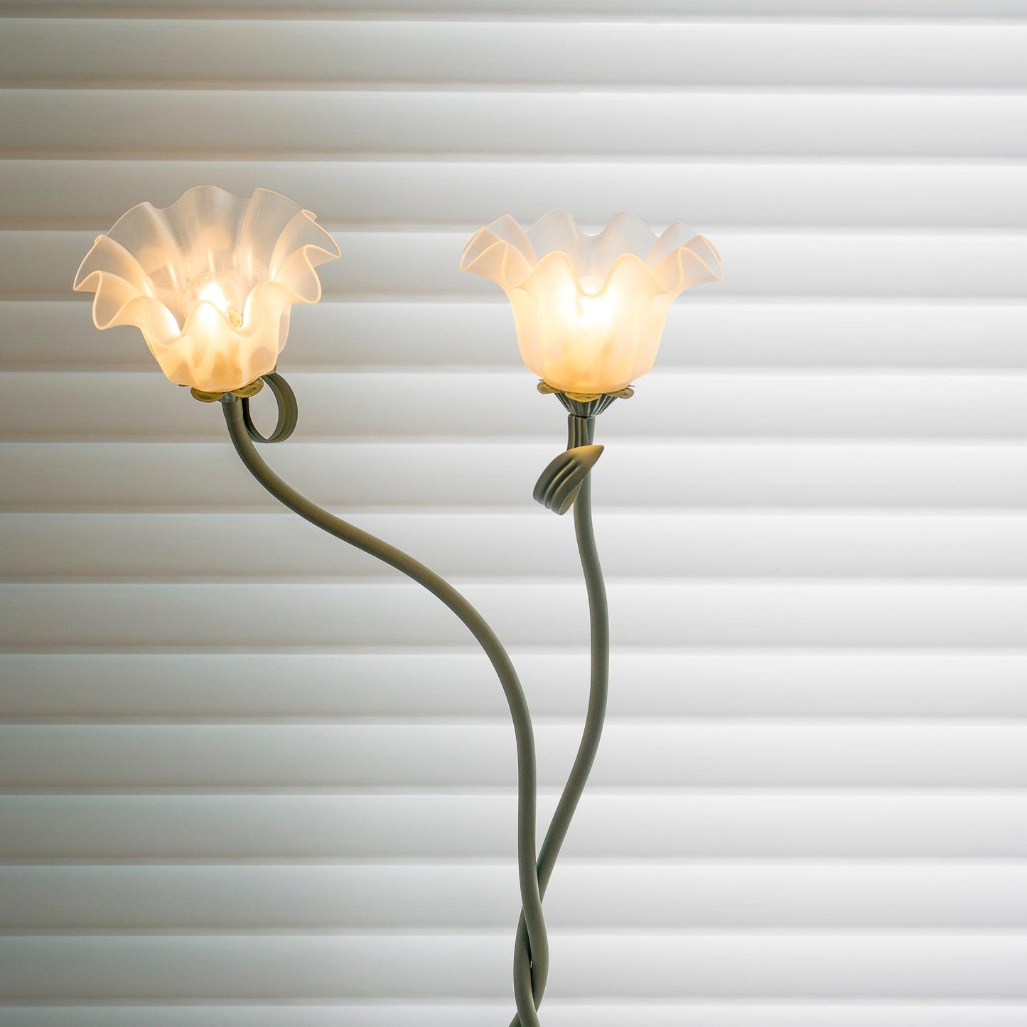 Calla Flower Floor Lamp Matte Green Floral Standing Light