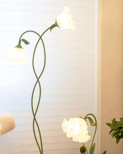 Calla Flower Floor Lamp Matte Green Floral Standing Light