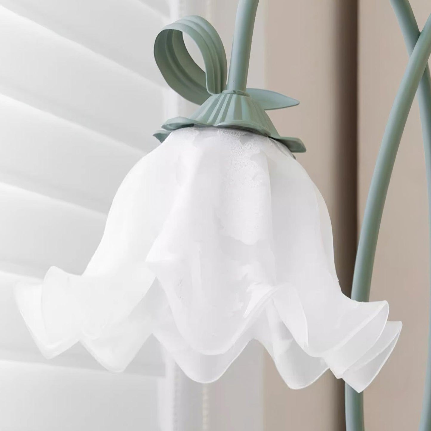 Calla Flower Floor Lamp Matte Green Floral Standing Light