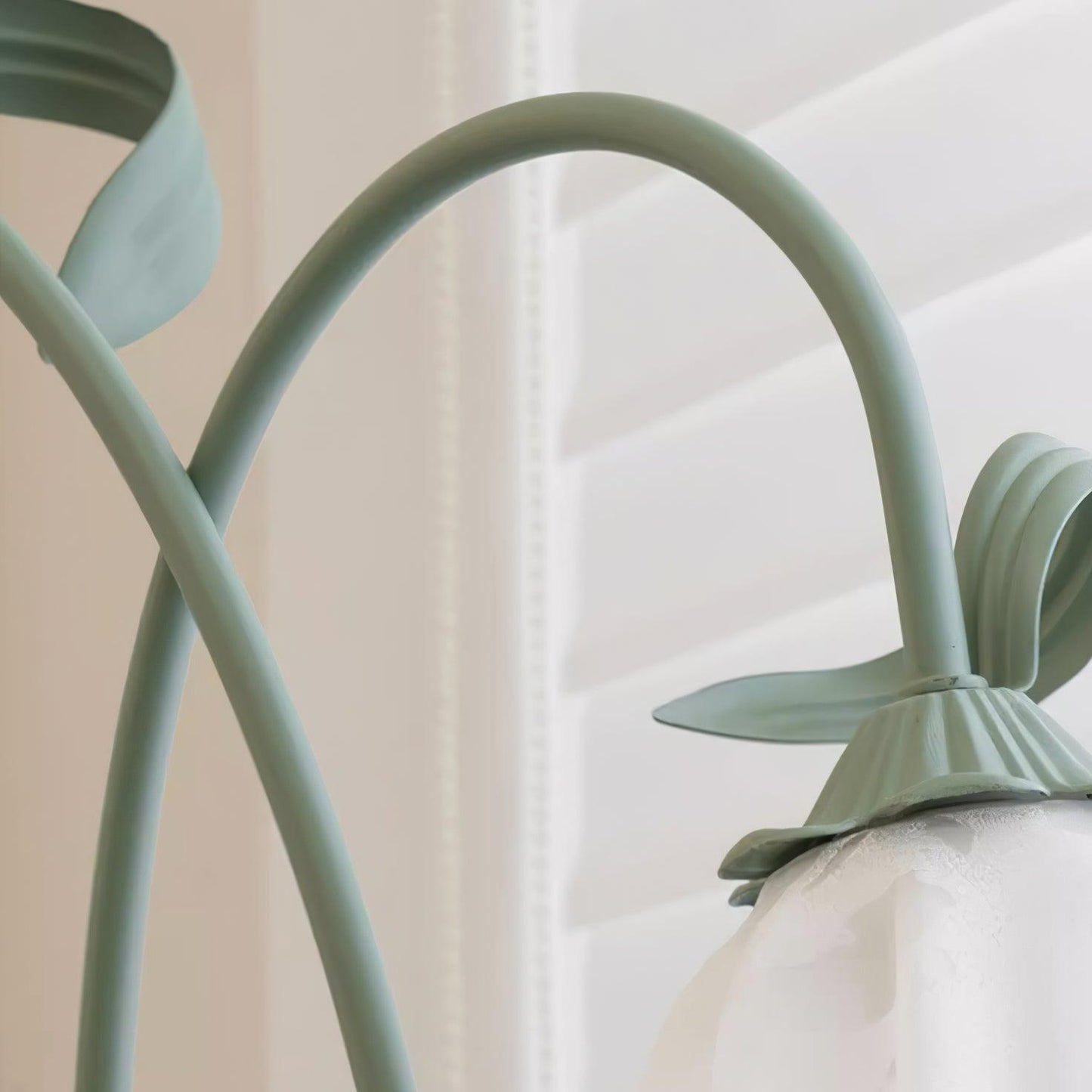 Calla Flower Floor Lamp Matte Green Floral Standing Light