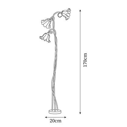Calla Flower Floor Lamp Matte Green Floral Standing Light