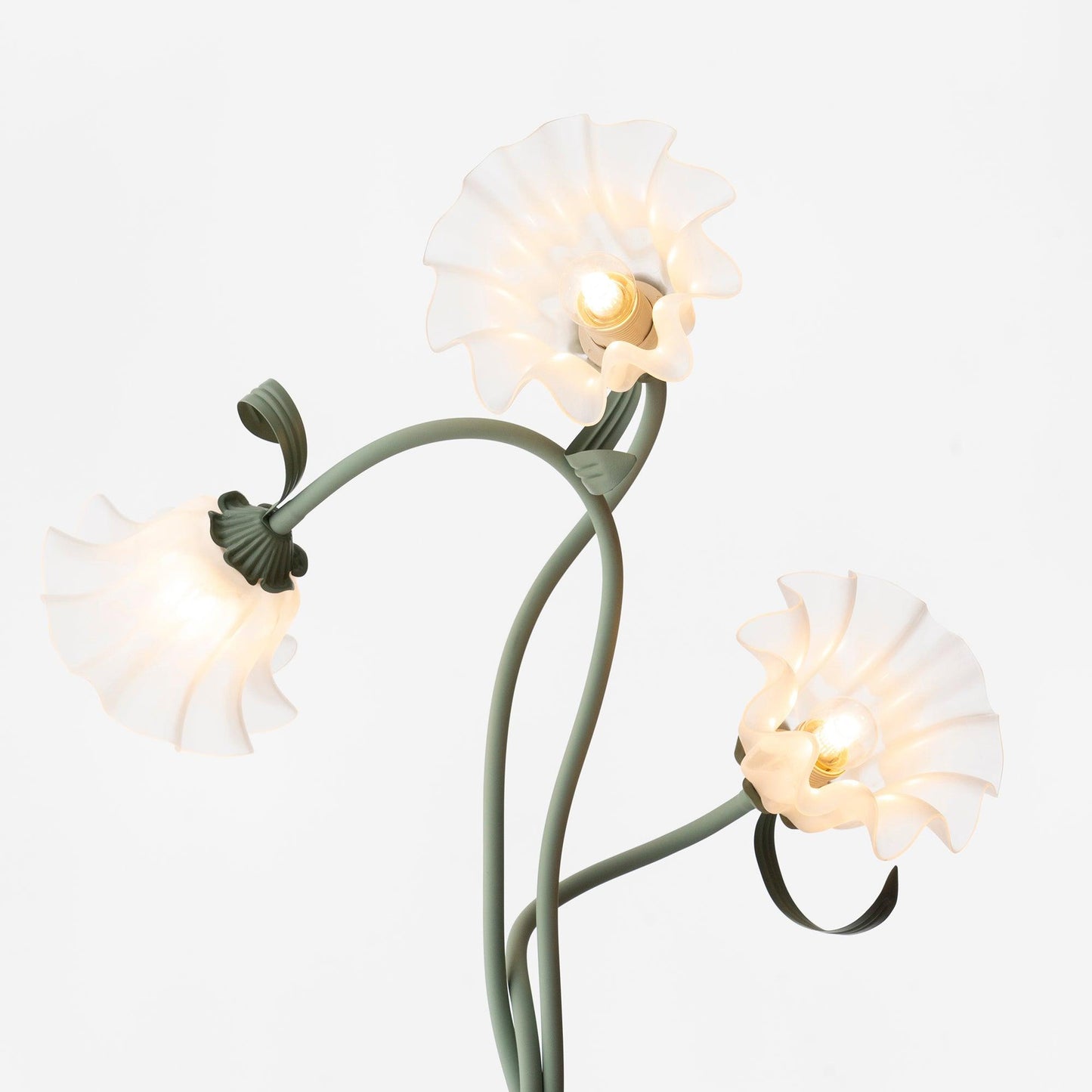 Calla Flower Floor Lamp Matte Green Floral Standing Light