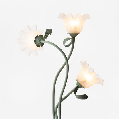 Calla Flower Floor Lamp Matte Green Floral Standing Light