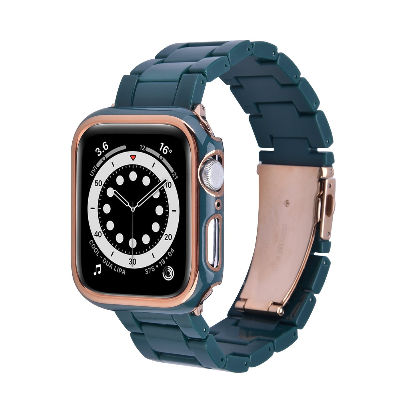 Bracelet en résine avec étui pare-chocs pour Apple Watch 40mm et 44mm