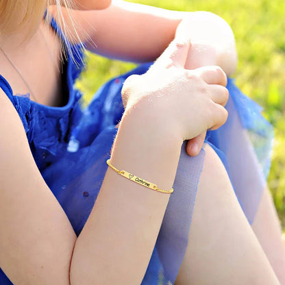 Kids Adjustable ID Bracelet | Custom Name Anti-Lost Stainless Steel Jewelry for Children