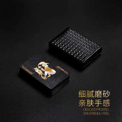 Black Pokers High Quality Plastic Cards Luxury Design Square Waterproof And Dull Polish Poker