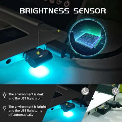 Mini USB LED Car Interior Atmosphere Light | RGB Decorative Lamp for Auto
