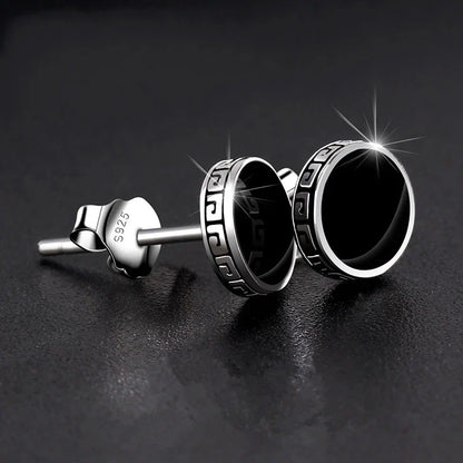 Andara Personalized 925 Sterling Silver Stud Earrings | Men's Street Punk Hip-Hop Jewelry