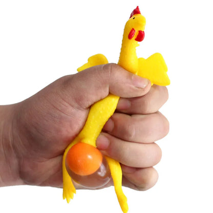 Squeeze Laying Egg Chicken Toy Keychain | Funny Antistress Fidget Gift