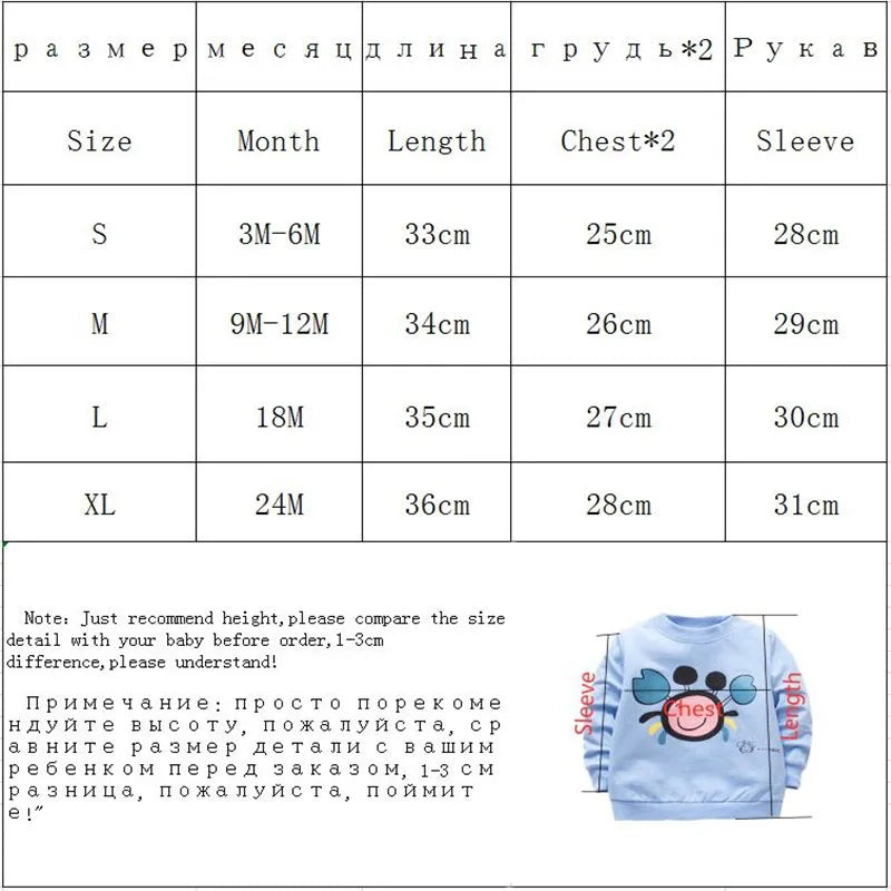 Baby Cartoon Cotton Long Sleeve T-Shirt – Casual Spring Top