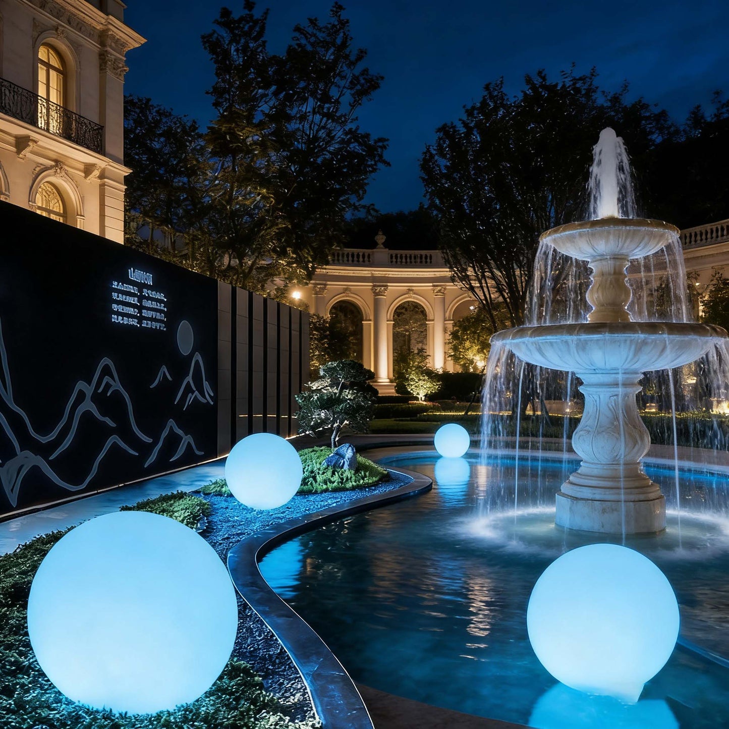 Modern PE Globe Outdoor Garden Light | Rechargeable 16 Color LED Outdoor Lamp