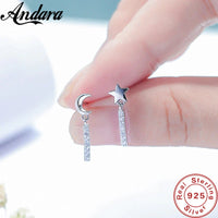 925 Sterling Silver Star and Moon Stud Earrings | Elegant Celestial Jewelry for Women
