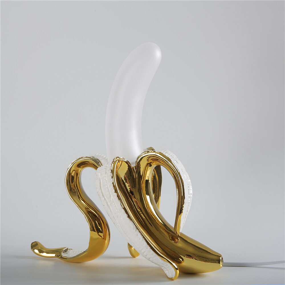 Banana Table Lamp Art Deco Brass Chrome Accent Light