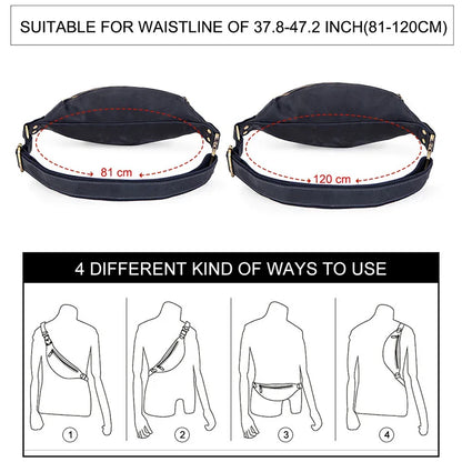CONTACT'S 100% Genuine Crazy Horse Leather Fanny Pack