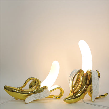 Banana Table Lamp Art Deco Brass Chrome Accent Light