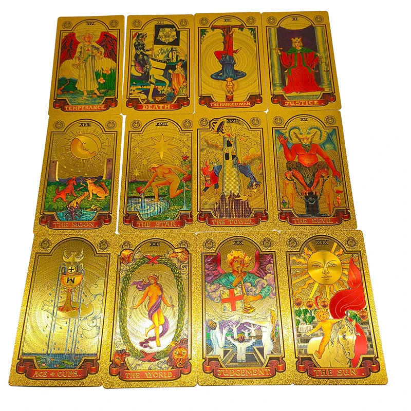 Nouveau Tarot Rider Waite en plastique, dorure à chaud, cartes de divination exquises pour jeu de société, pour collection.