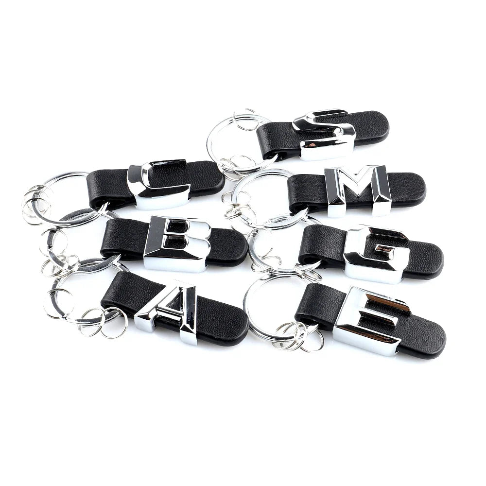 DSYCAR 3D Car Key Chain Metal Letter Leather Strap Keychain | Premium Key Ring for Mercedes