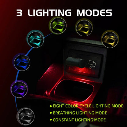 Mini USB LED Car Interior Atmosphere Light | RGB Decorative Lamp for Auto