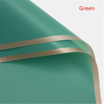 5pcs Flower Wrapping Paper with Golden Border | Korean Style Half Transparent Gift Packing for Florist Bouquet