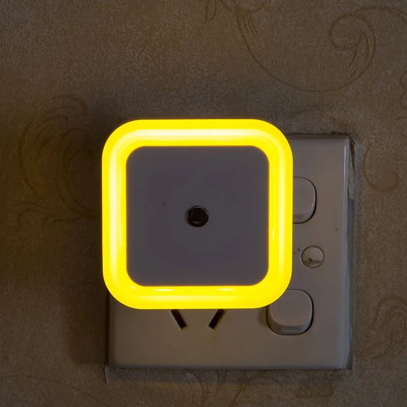 Wireless Sensor LED Night Light | Mini Square Plug-in Lamp for Baby, Kids, Living Room