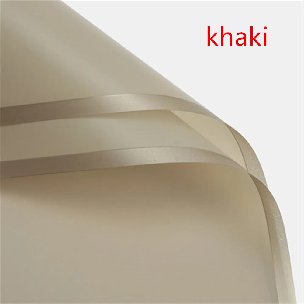 5pcs Flower Wrapping Paper with Golden Border | Korean Style Half Transparent Gift Packing for Florist Bouquet