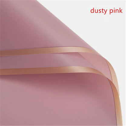 5pcs Flower Wrapping Paper with Golden Border | Korean Style Half Transparent Gift Packing for Florist Bouquet