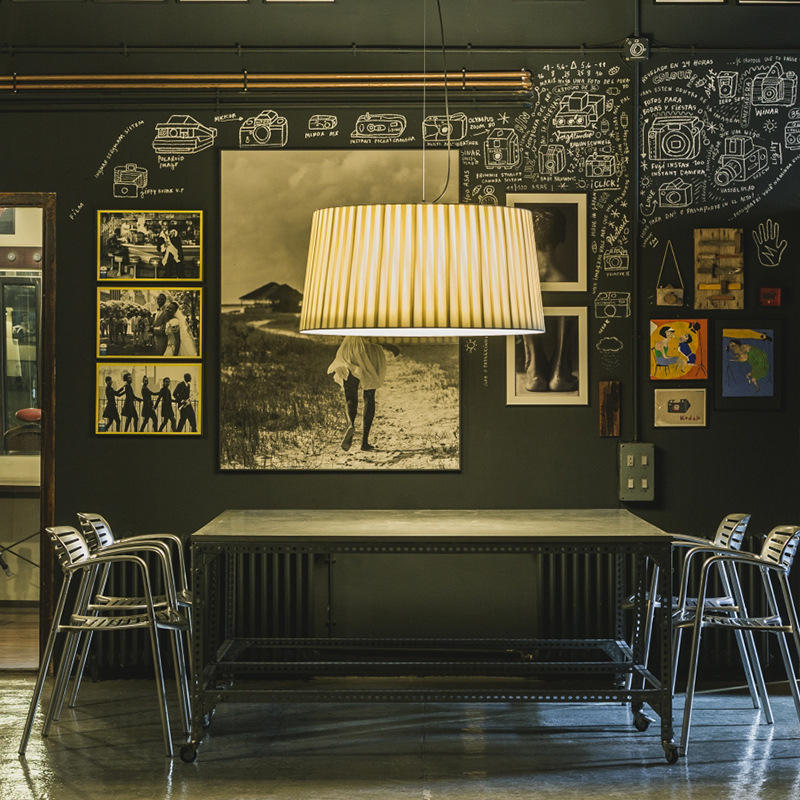 Suspension tambour en soie 19, luminaire 3 lumières E26 en laiton bronze