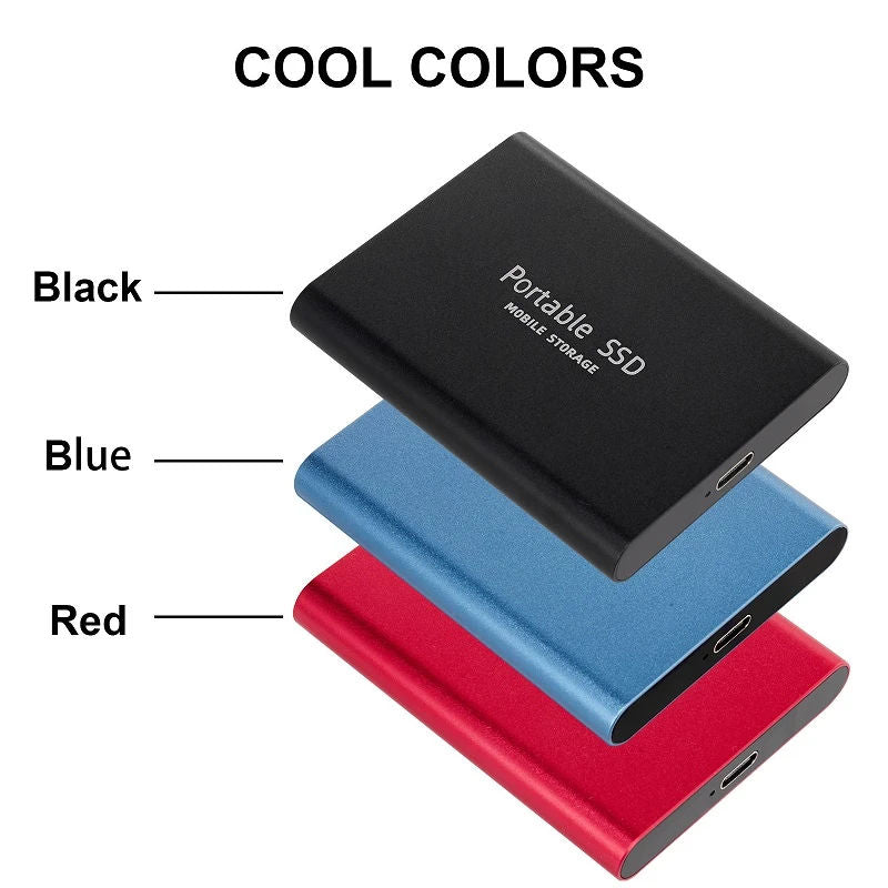 Unidad de estado sólido portátil de 2 TB (SSD) con USB 3.1 y USB-C