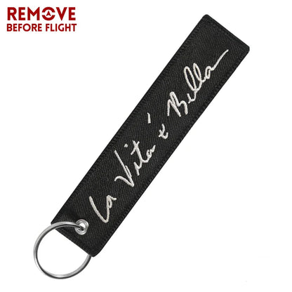 Motorcycle Keychain with Embroidery | Real Men Like Curves Keyring
