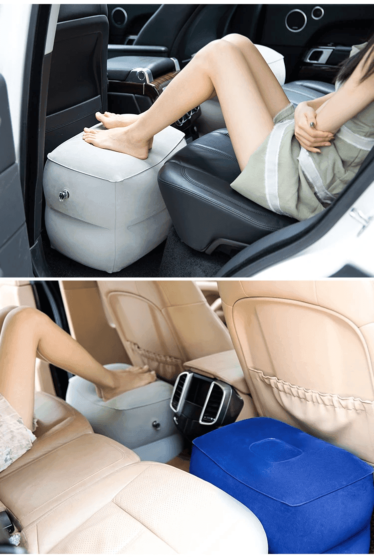 Repose-pieds gonflable pour avion – Confort de voyage pour vols, voitures et bus