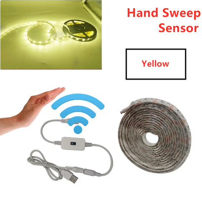 USB Motion Sensor LED Strip Light | Hand Sweep Control for Kitchen TV Backlight