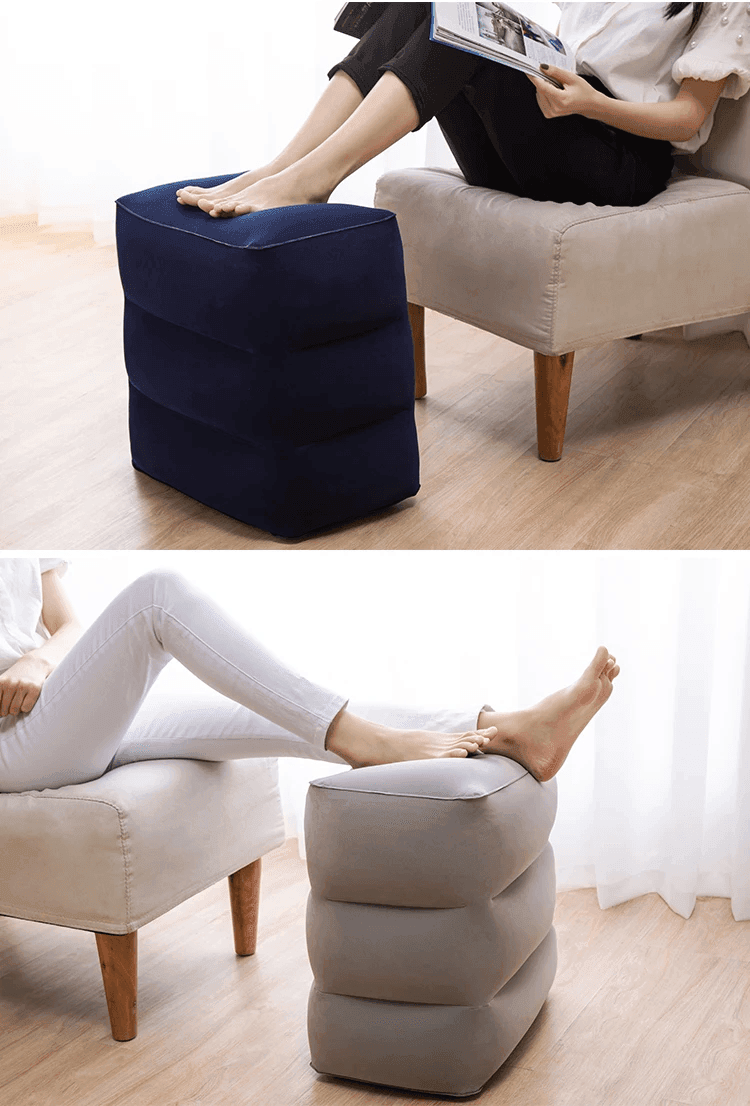 Repose-pieds gonflable pour avion – Confort de voyage pour vols, voitures et bus