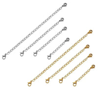 10pcs Stainless Steel Extender Chains for Necklace Bracelet | Adjustable Lobster Clasp Extension Links Set