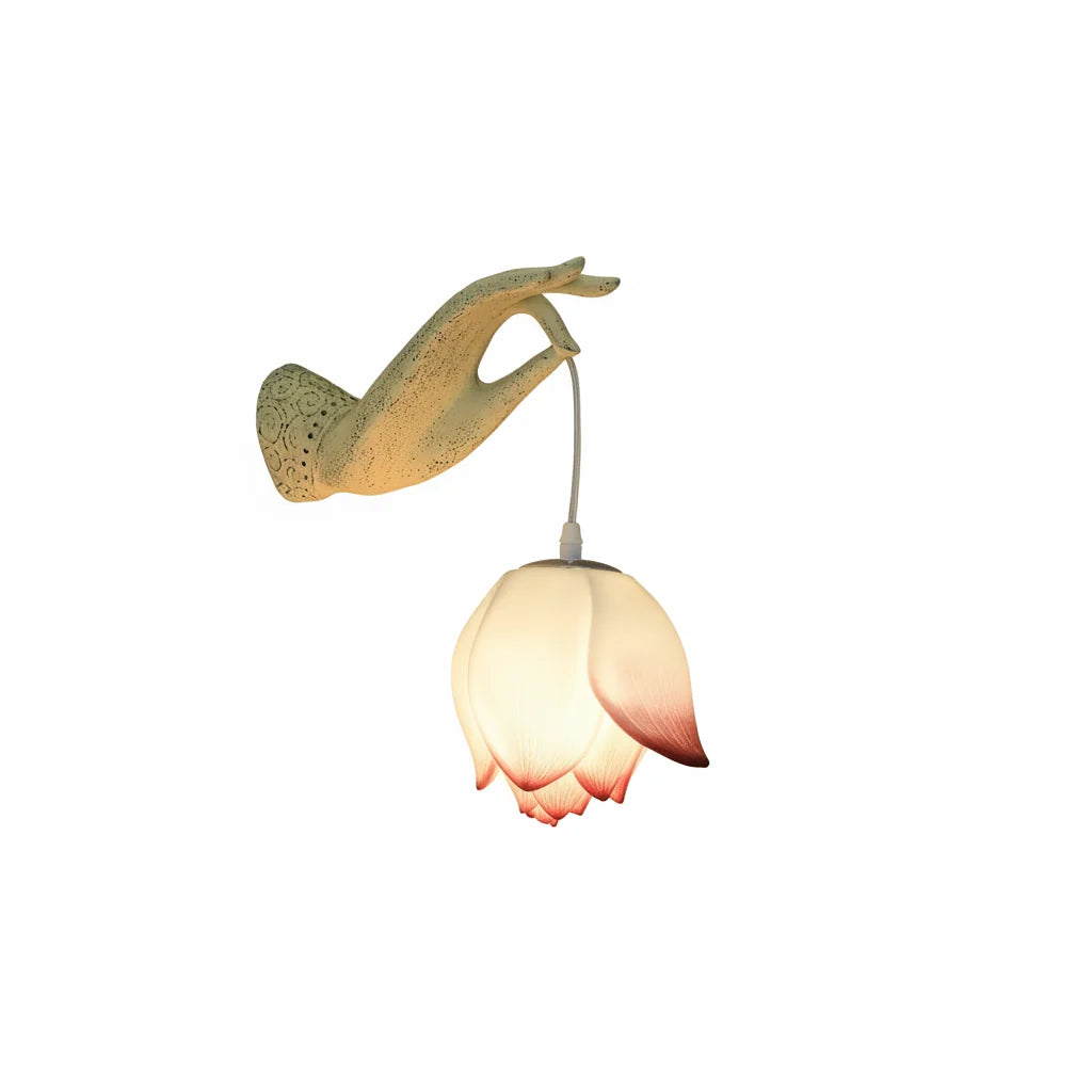 Modern Chinese Lotus Wall Lamp Creative Corridor Hallway Teahouse Art Decor Light