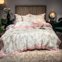Pink Floral Duvet Cover Set (Egyptian Cotton)