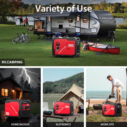 4800W Inverter Generator w/ Wheels Handle Kit & CO Alert HB5046C