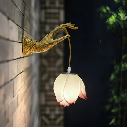 Modern Chinese Lotus Wall Lamp Creative Corridor Hallway Teahouse Art Decor Light