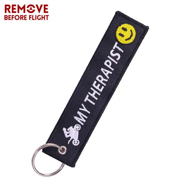 Motorcycle Keychain with Embroidery | Real Men Like Curves Keyring