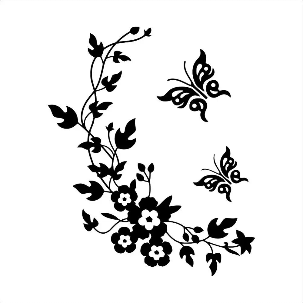 Butterfly Flower Wall Sticker | Bathroom Decor Wall Decals