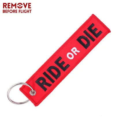 Motorcycle Keychain with Embroidery | Real Men Like Curves Keyring