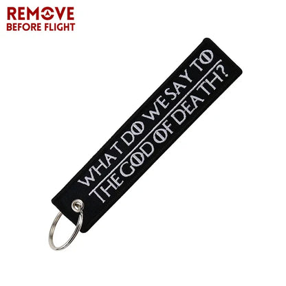 Motorcycle Keychain with Embroidery | Real Men Like Curves Keyring