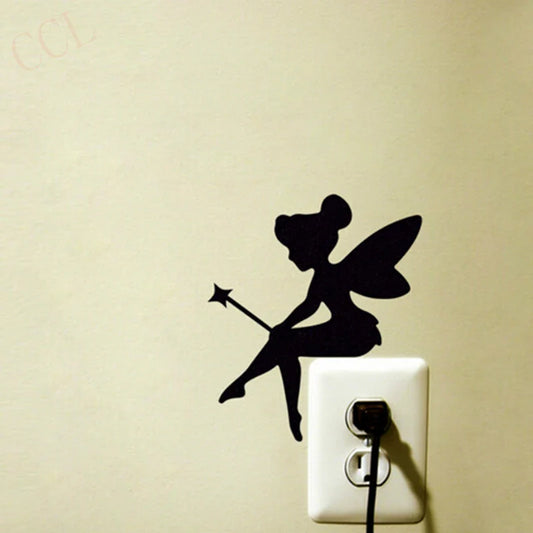 Mini Fairy Vinyl Decal | Fairy Bell Silhouette Wall Sticker for Kids Room Decor