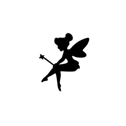 Mini Fairy Vinyl Decal | Fairy Bell Silhouette Wall Sticker for Kids Room Decor