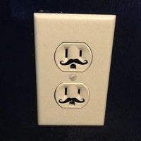 Funny Light Switch Stickers | 12 Pack Mustache Outlet Decals