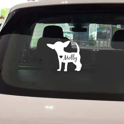 Custom Chihuahua Dog Name Decal | Personalized Vinyl Sticker for Car Window Laptop