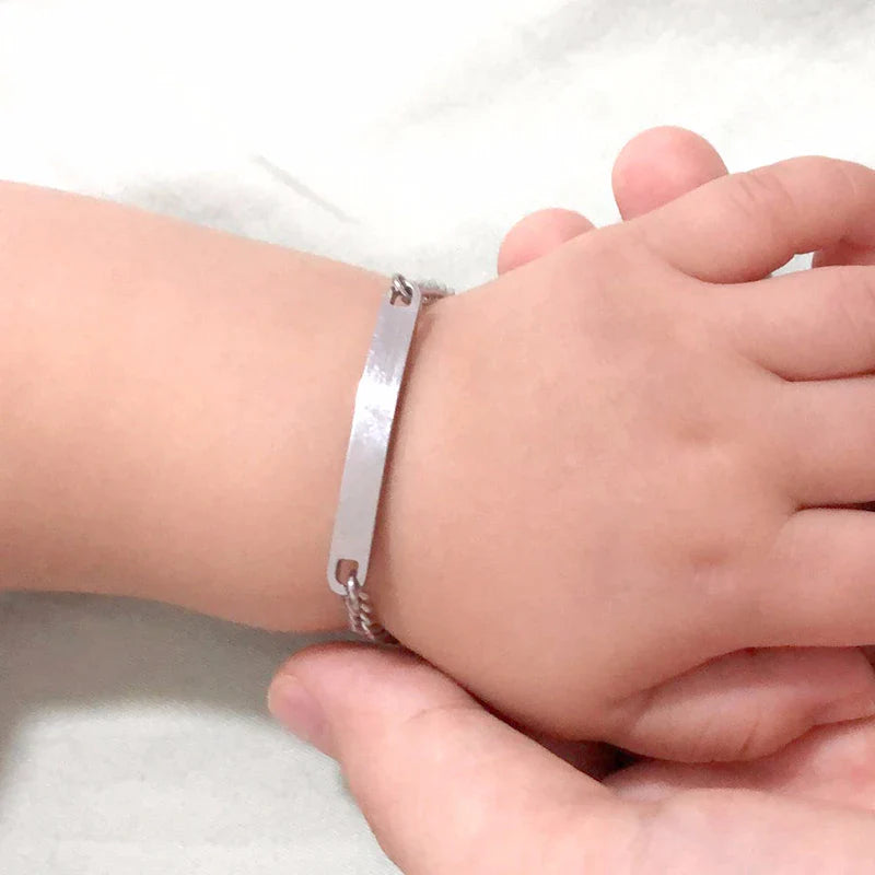 Kids Adjustable ID Bracelet | Custom Name Anti-Lost Stainless Steel Jewelry for Children