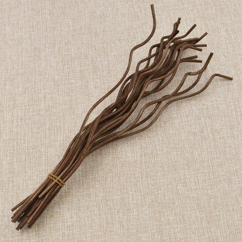 20Pcs Long Wavy Rattan Diffuser Sticks | Natural Reed Refills for Home Fragrance