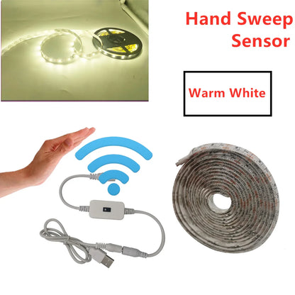 USB Motion Sensor LED Strip Light | Hand Wave Control for TV Kitchen