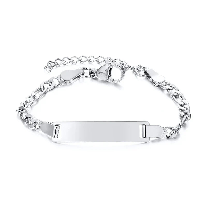 Kids Adjustable ID Bracelet | Custom Name Anti-Lost Stainless Steel Jewelry for Children